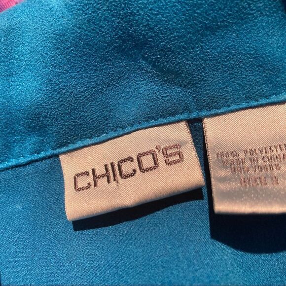 Chico’s Turquoise Suede-like Top - Picture 3 of 11